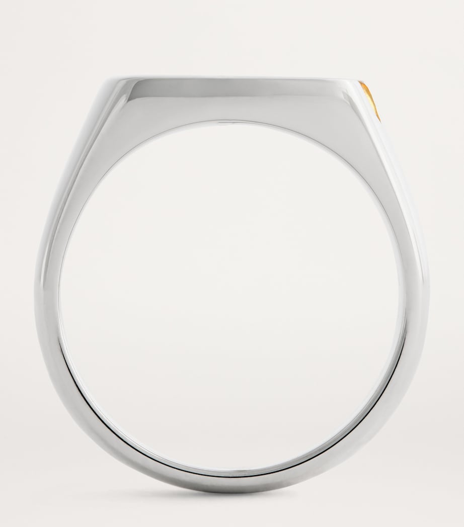 Tom Wood signet ring black diamond gold plating - British product