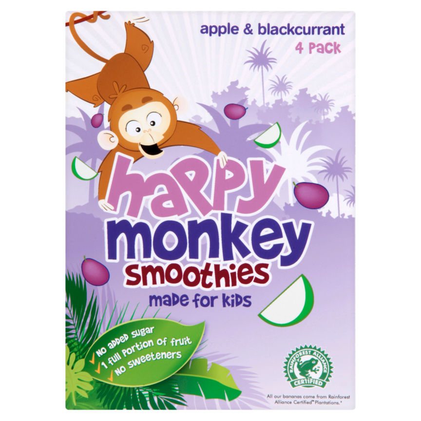 Happy Monkey Apple & Blackcurrant Smoothie GOODS ASDA   