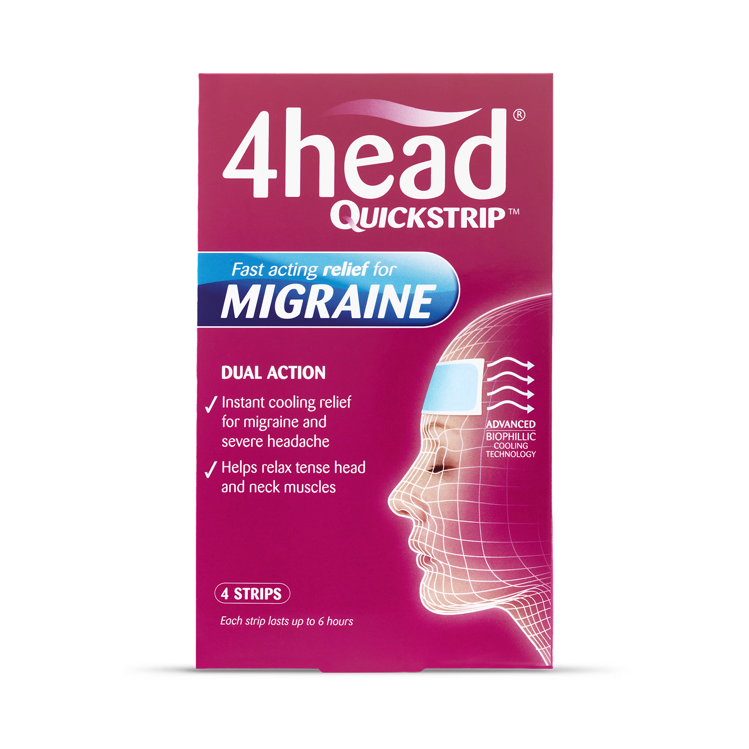 4head QuickStrip headache relief strips 4 count - British product