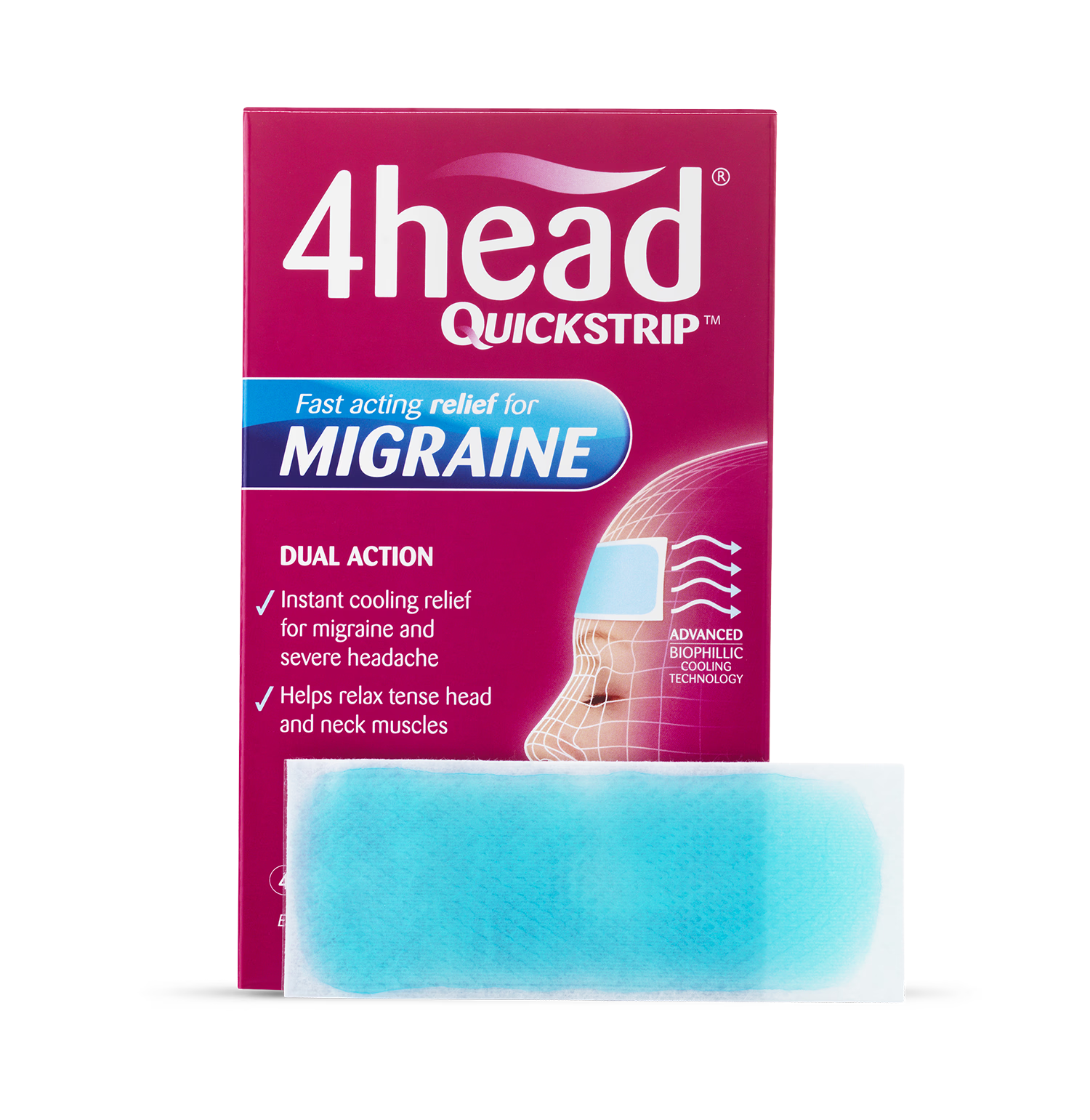 4head QuickStrip headache relief strips 4 count - British product