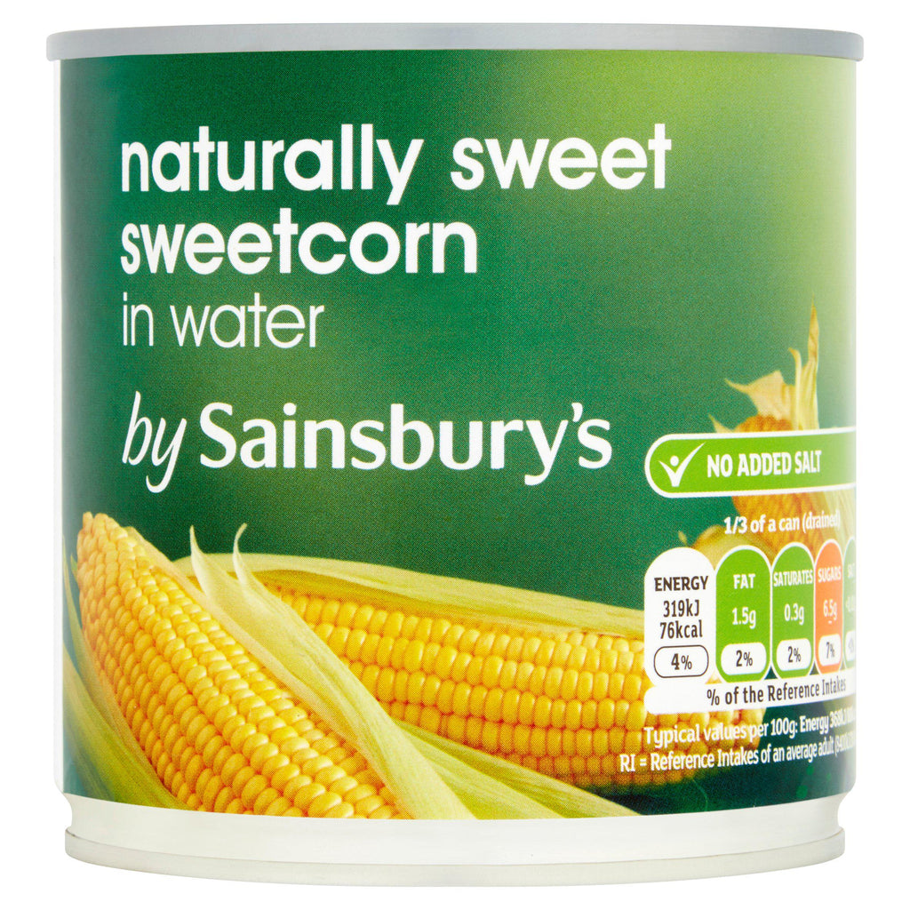 Sainsbury's Naturally Sweet Sweetcorn in Water 325g (260g*)