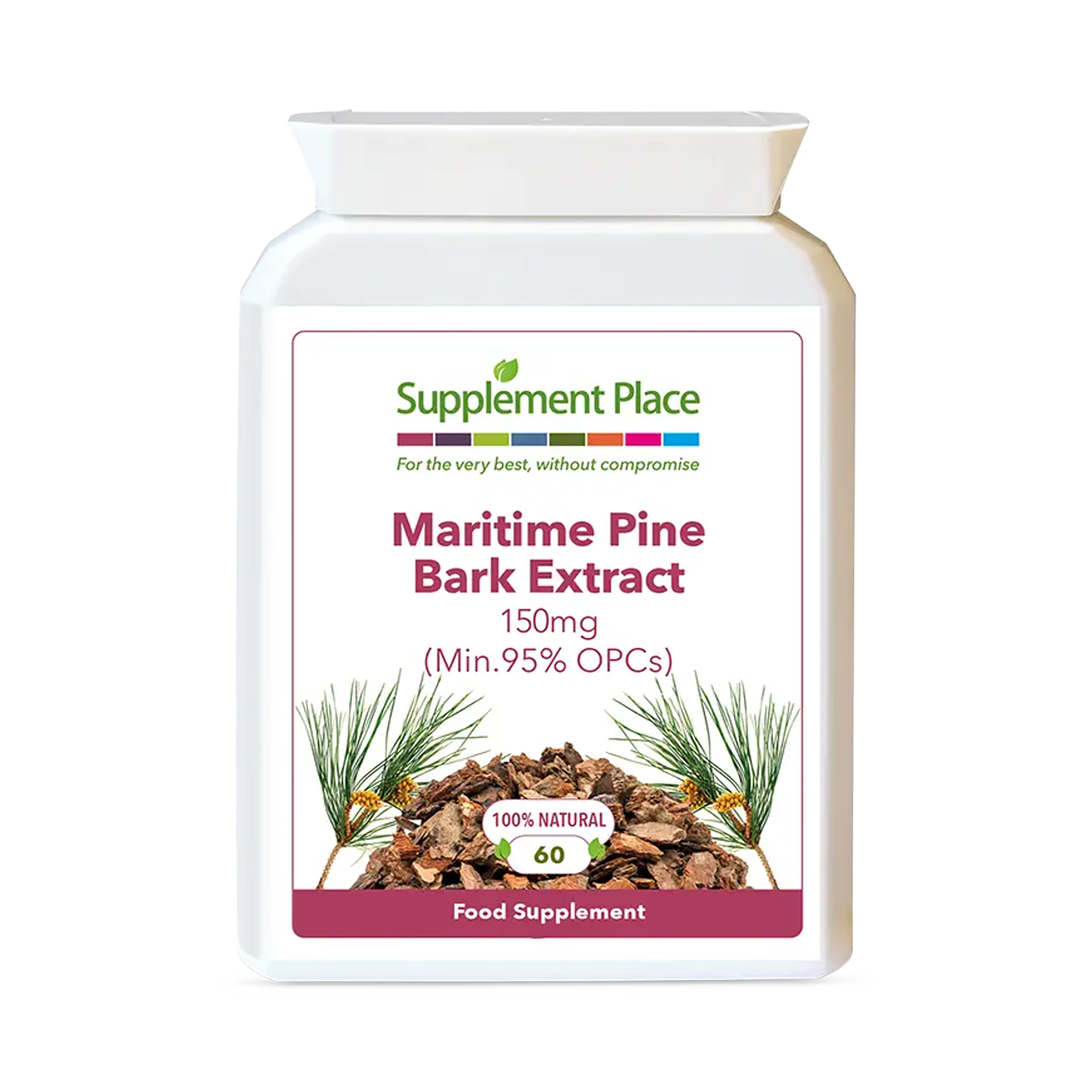 Supplement Place Pine Bark Extract 150mg 60 capsules, UK version