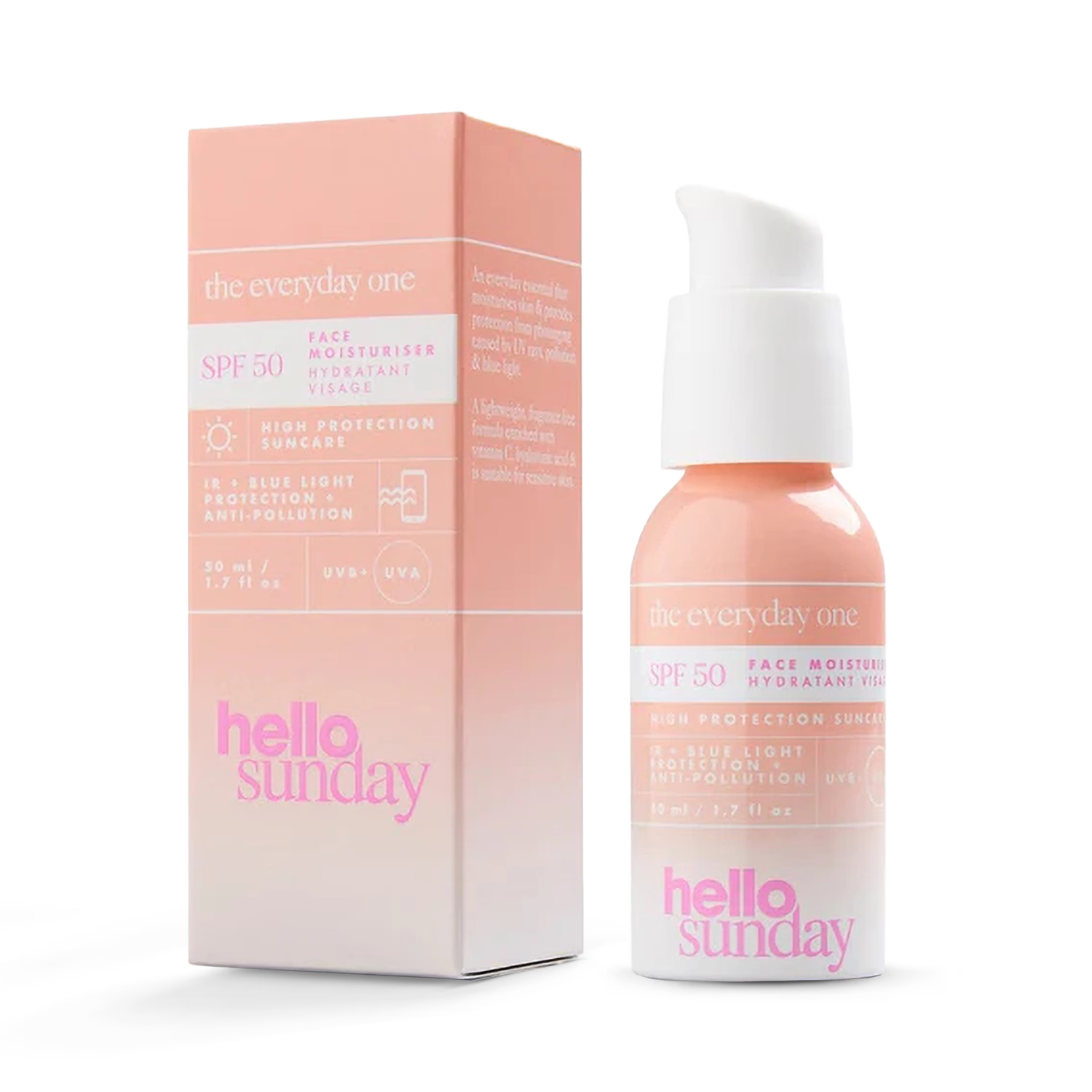Hello Sunday face moisturiser SPF50 50ml - British product