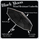 Drizzles wind resistant compact black umbrella, imported from the UK