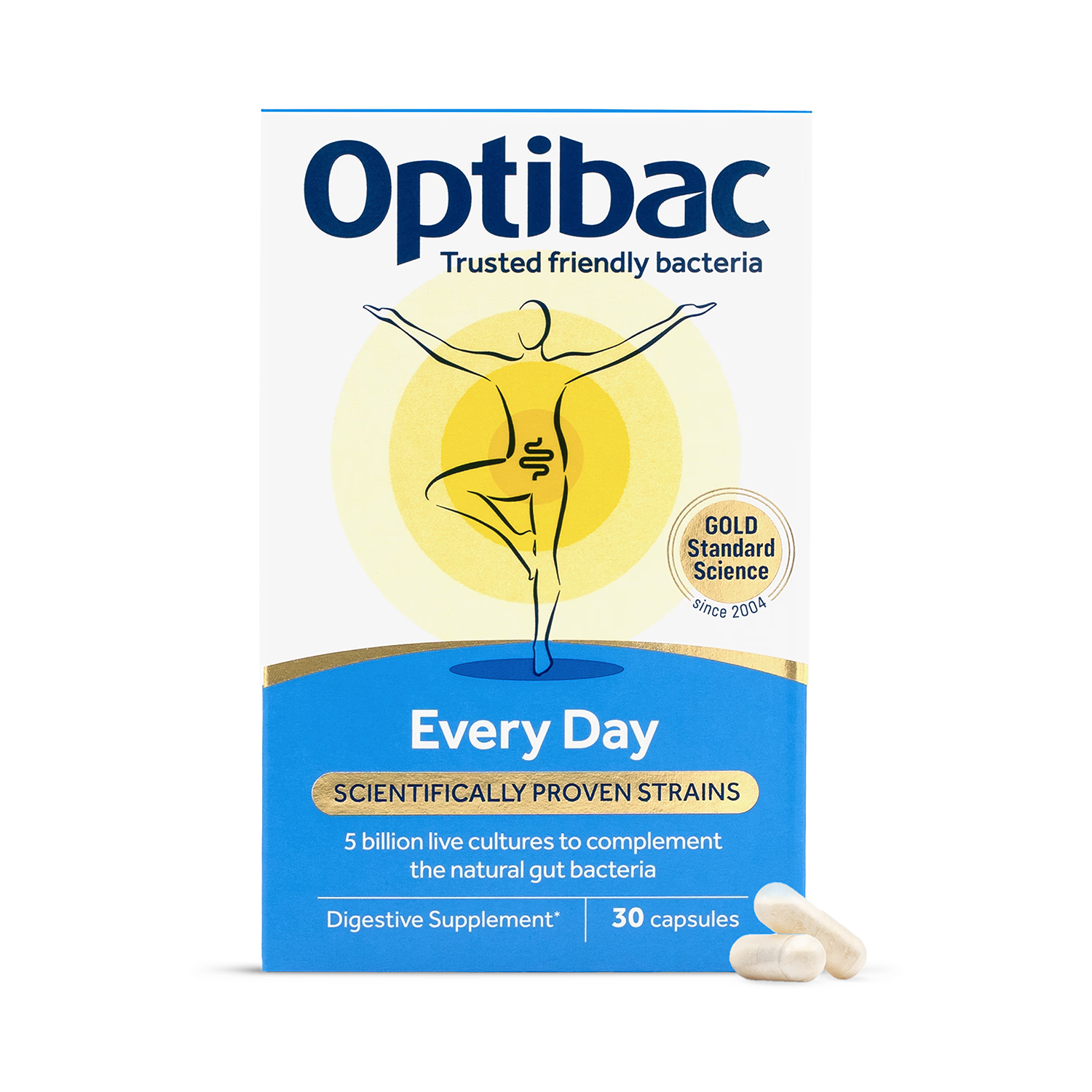 Optibac Every Day Probiotic Supplement 30 Capsules, imported from the UK