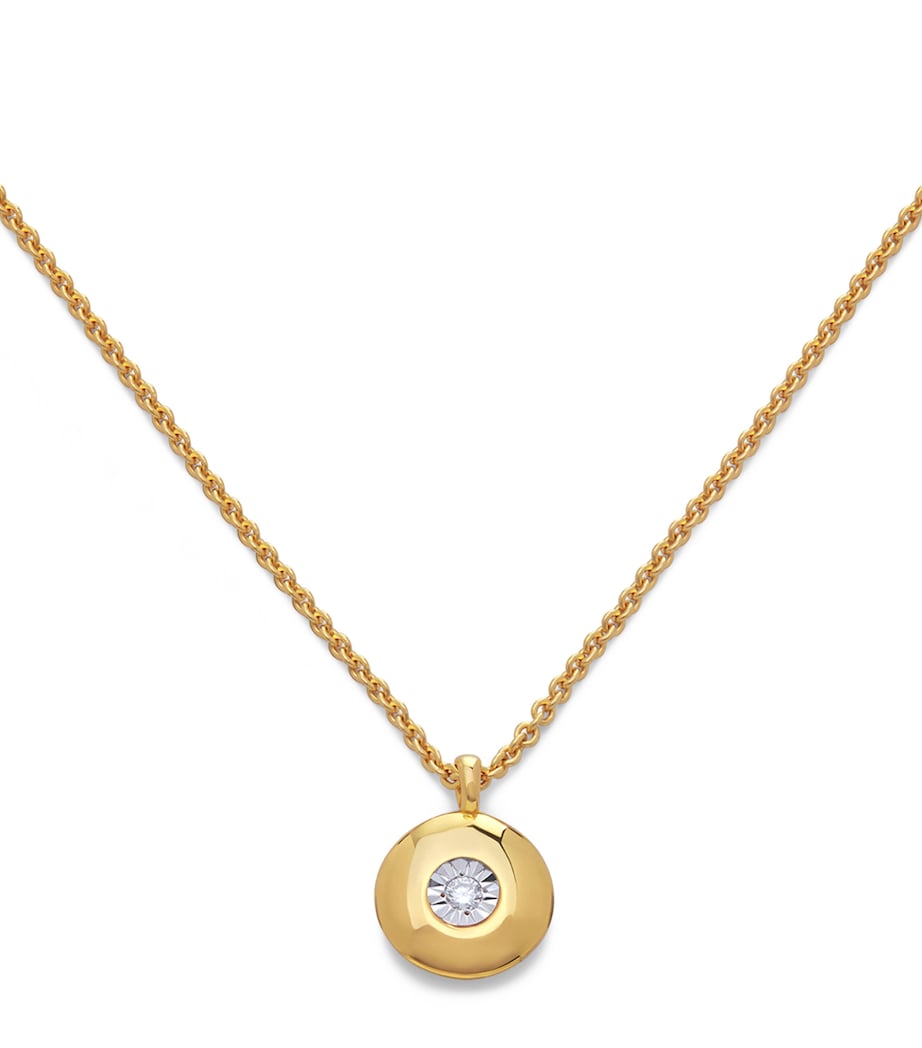 Monica Vinader gold vermeil diamond April birthstone necklace, imported from the UK