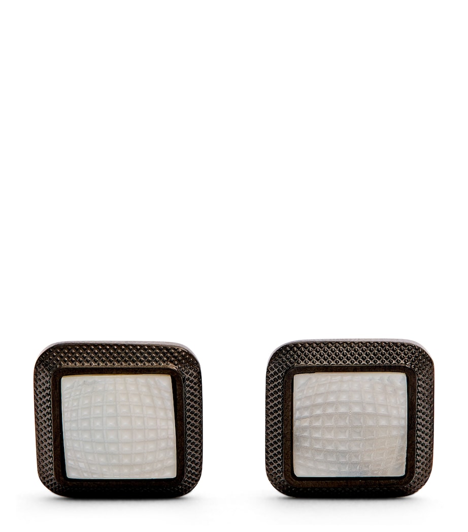 Tateossian Spazio square mother-of-pearl cufflinks - British product