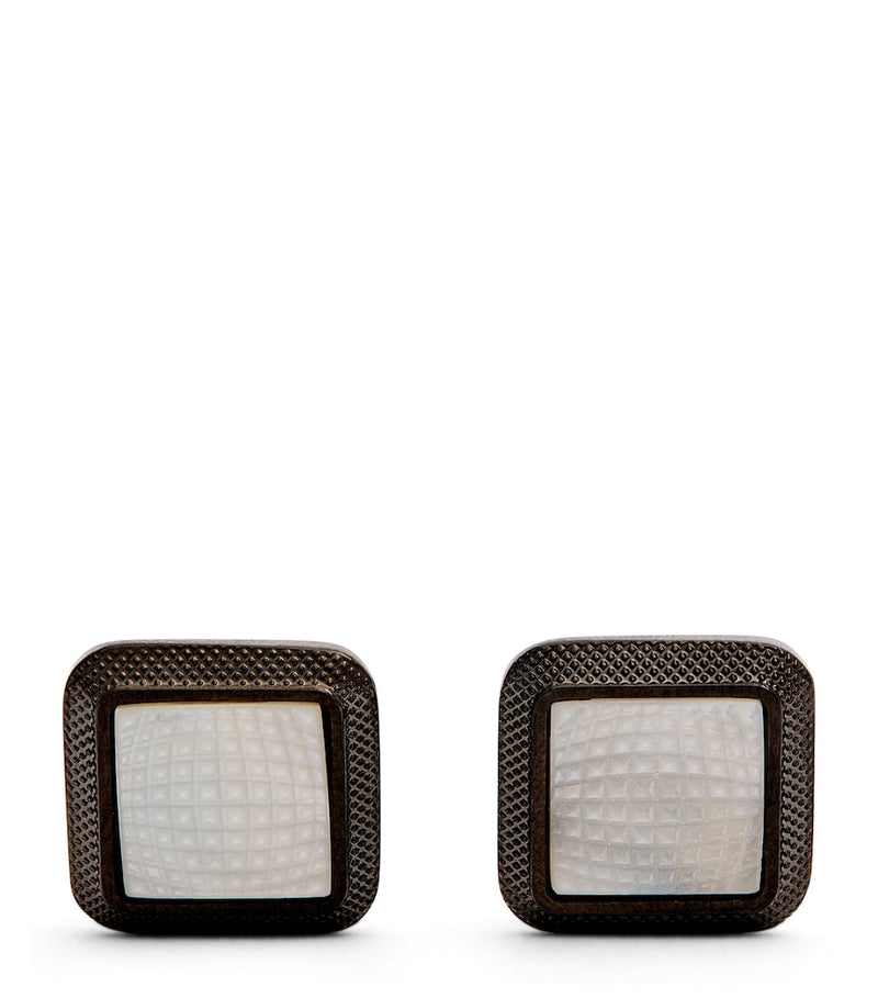 Tateossian Spazio square mother-of-pearl cufflinks - British product