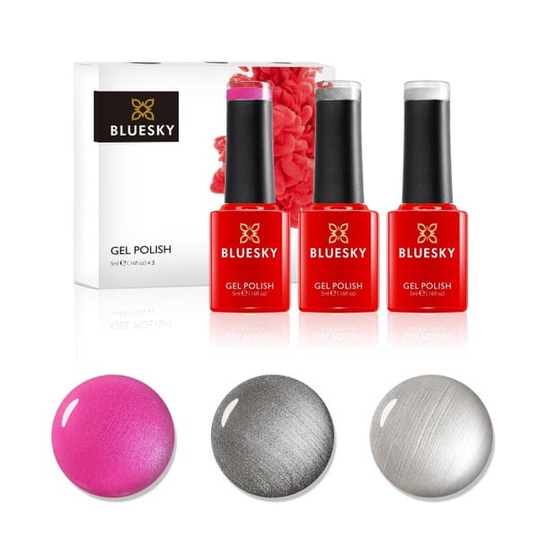 Bluesky nail polish trio Chrome Shock 5ml, imported from the UK