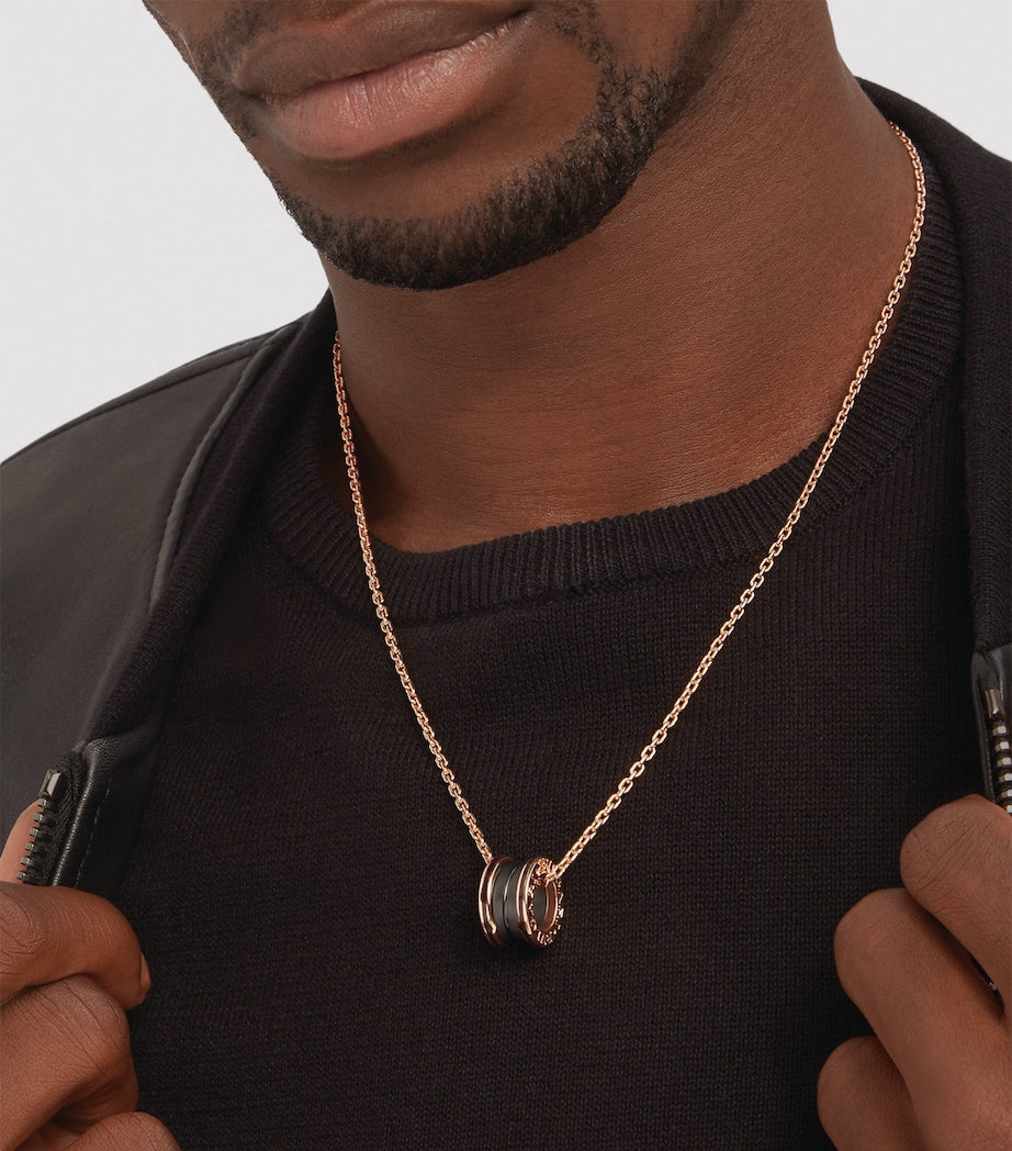 Bvlgari B.zero1 rose gold and ceramic necklace - British product