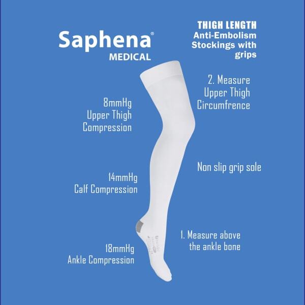 Medalin anti-embolism compression stockings non-slip thigh high (British brand)