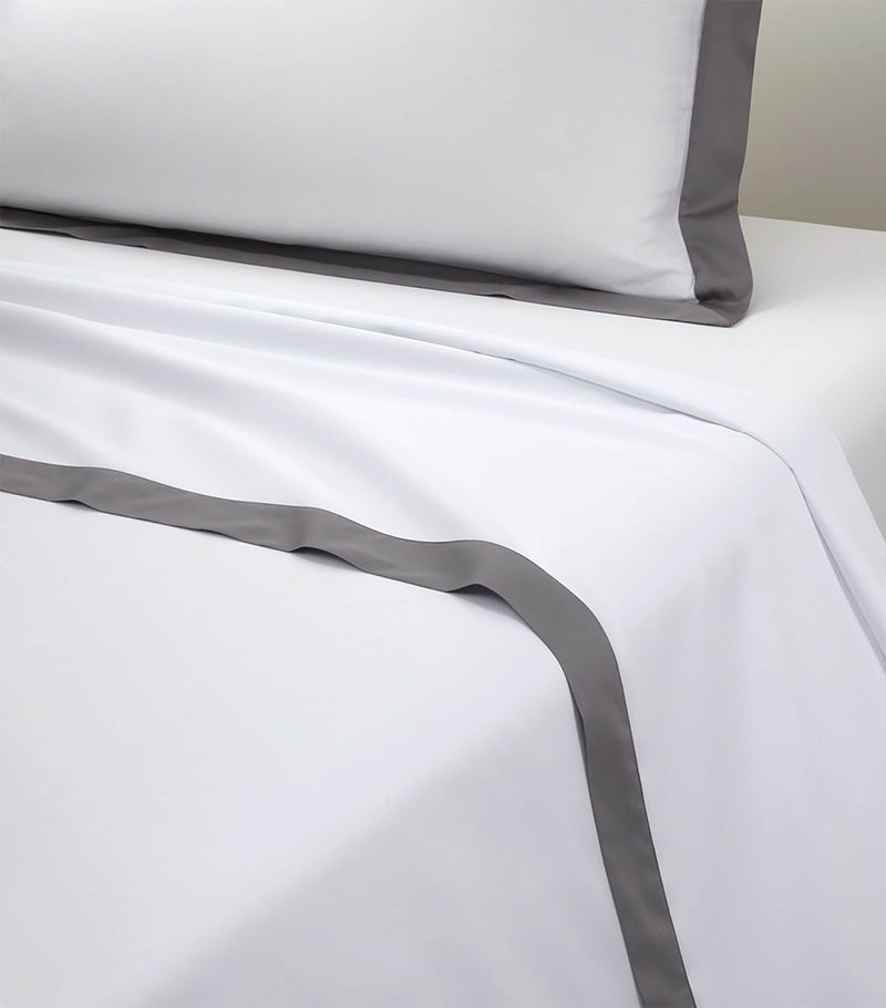 Yves Delorme Linea Platine Double Flat Sheet 240cm x 295cm (British brand)