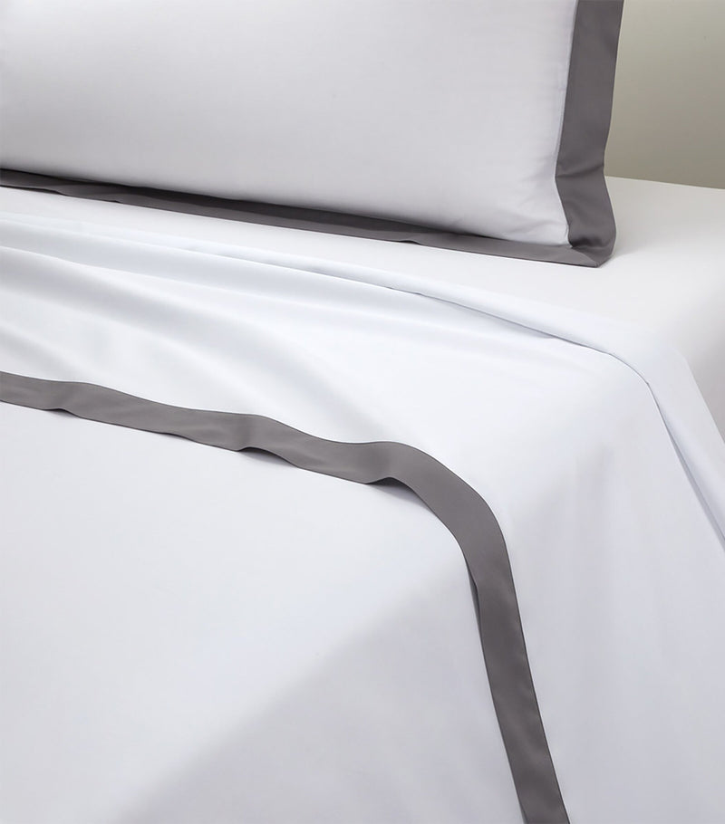 Yves Delorme Linea Platine Double Flat Sheet 240cm x 295cm (British brand)