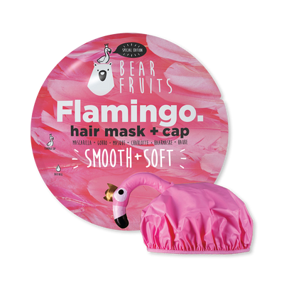 Holland & Barrett Bear Fruits Flamingo Smooth Soft Hair Mask & Hair Cap- Buy online at McGrocer