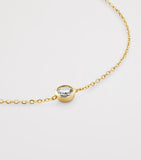 Monica Vinader gold vermeil solitaire chain bracelet with diamond, imported from the UK