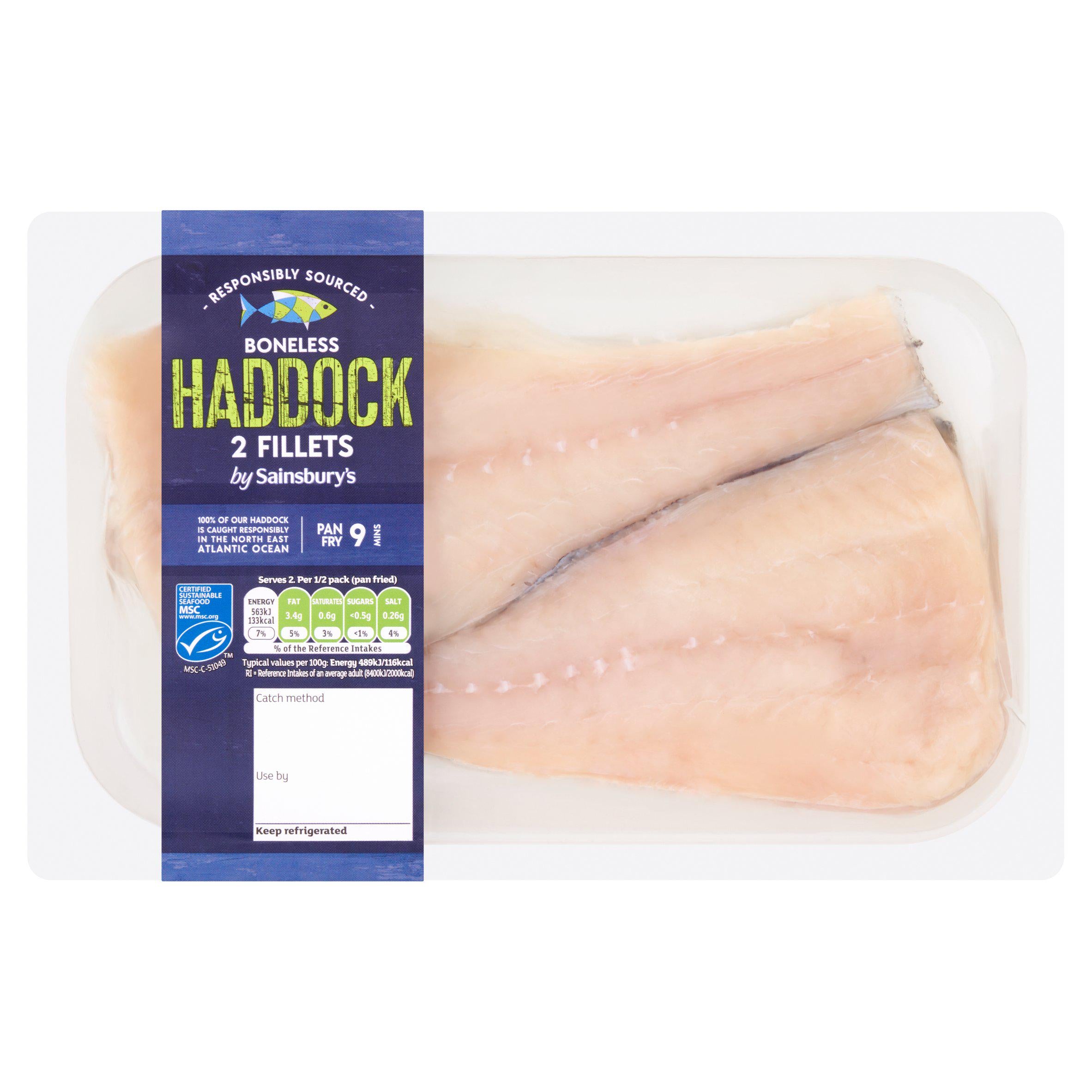 Sainsbury's Skin on & Boneless MSC Haddock Fillets 260g GOODS Sainsburys   