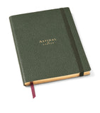 Aspinal of London grained leather bound A5 notebook - British product