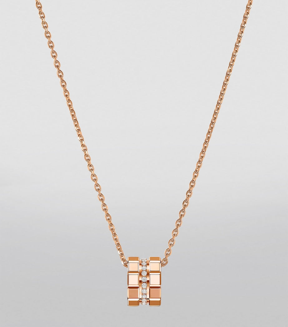 Chopard rose gold and diamond Ice Cube necklace (British brand)