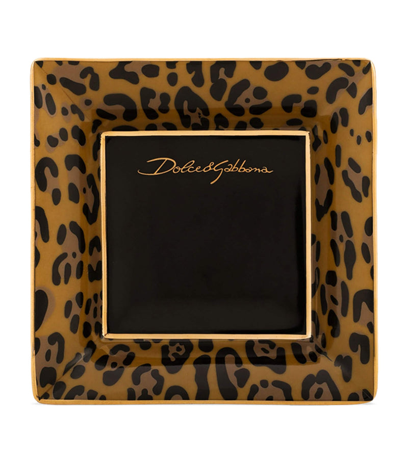 Dolce&Gabbana Casa Leopard decorative square porcelain plates set of 3 10cm - British product