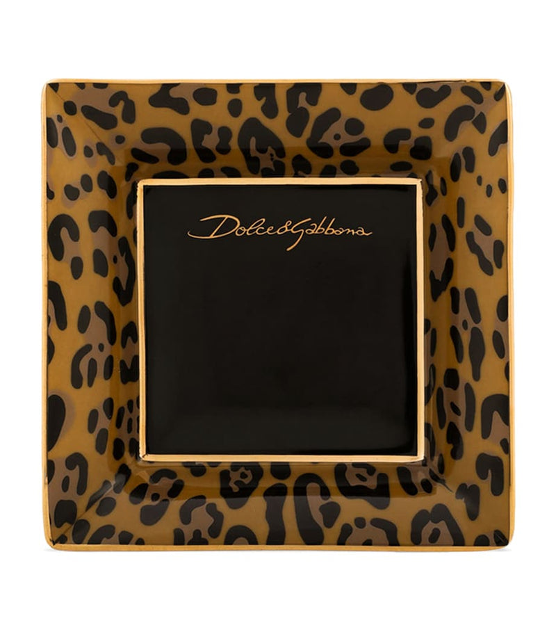Dolce&Gabbana Casa Leopard decorative square porcelain plates set of 3 10cm - British product