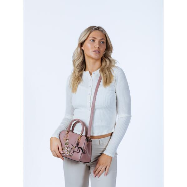 SVNX pink floral embroidered grab bag - British product