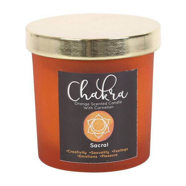 Something Different orange sacral chakra scented candle, imported from the UK