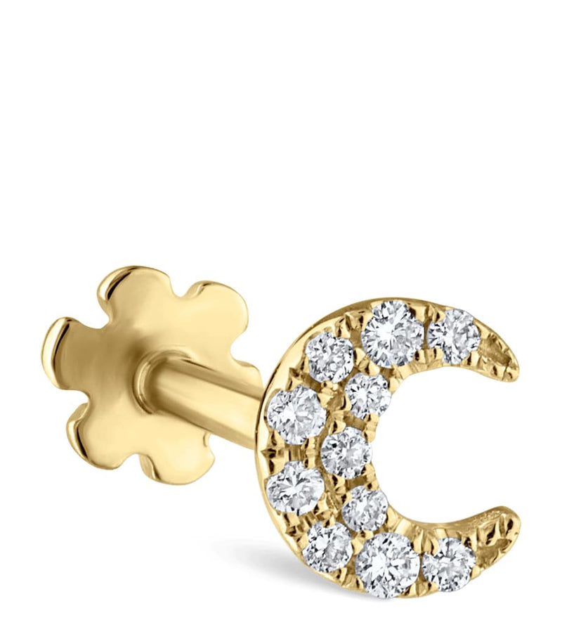 Maria Tash diamond moon stud earring 4.5mm - British product