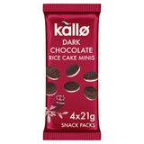 Kallo Belgian Dark Chocolate Rice Cake Minis 4x21g Lunchbox snacking Sainsburys   