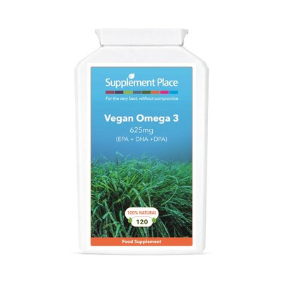 Holland & Barrett Supplement Place Vegan Omega 3 625mg EPA DHA DPA Dietary Supplement 120 Capsules- Buy online at McGrocer
