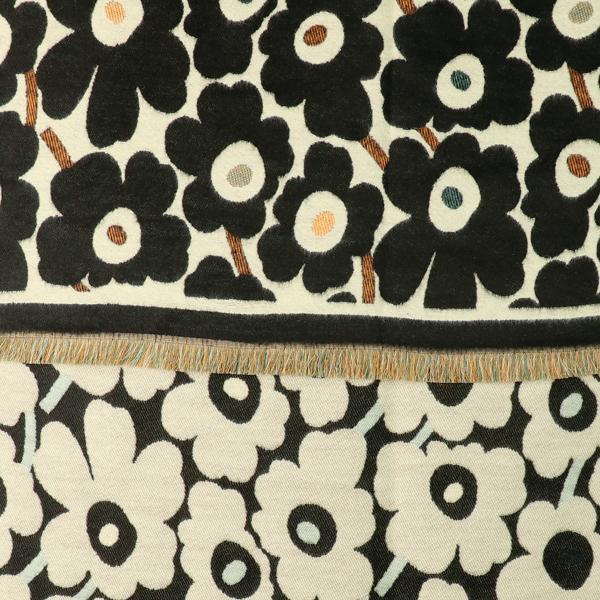POM jacquard soft touch scarf monochrome poppy print, imported from the UK
