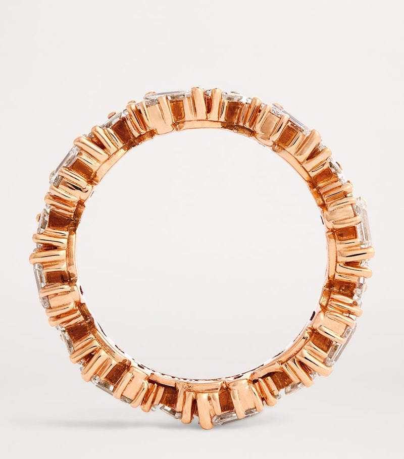 Suzanne Kalan eternity ring rose gold diamonds, imported from the UK