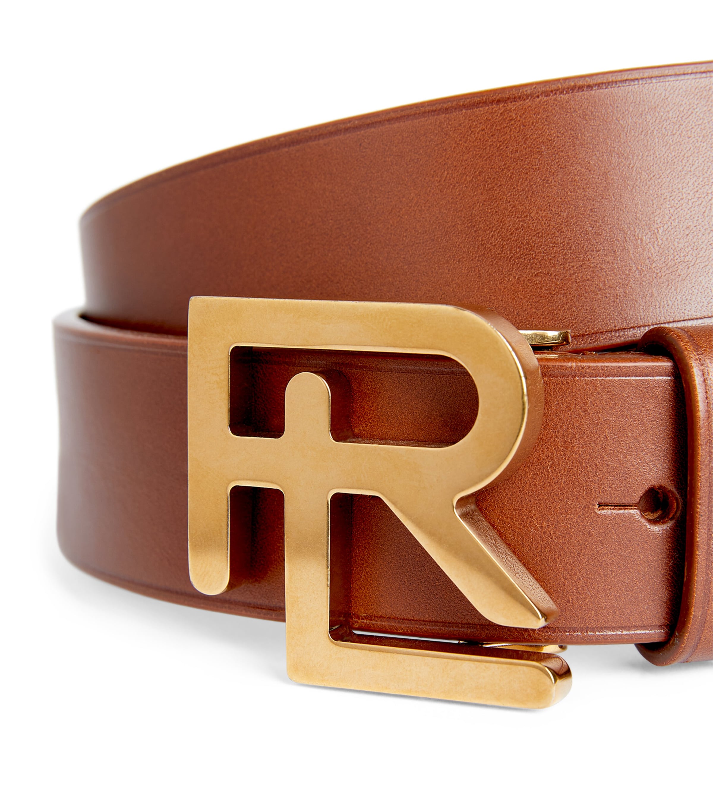 Ralph Lauren Purple Label leather belt 3cm gold buckle (British brand)