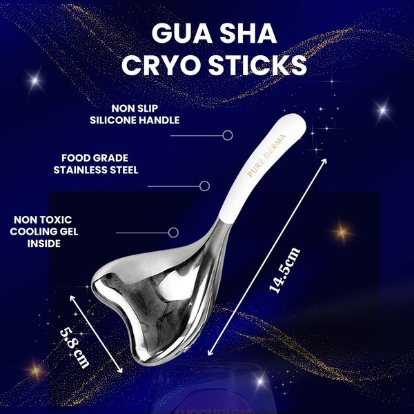 Pure Derma London Gua Sha Sticks Cooling Gel 2 Pack (British brand)