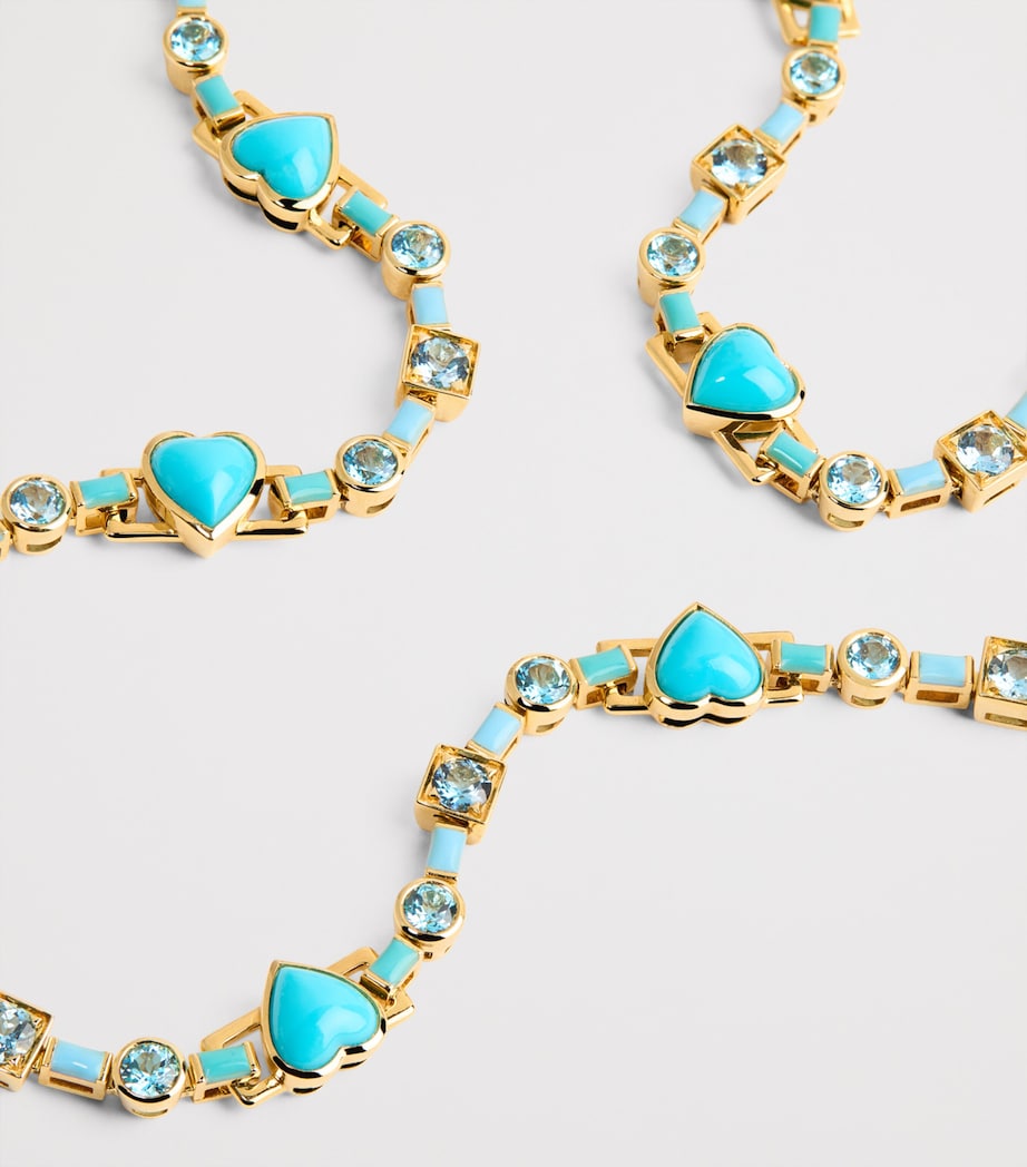 Emily P. Wheeler heart choker turquoise blue topaz, imported from the UK