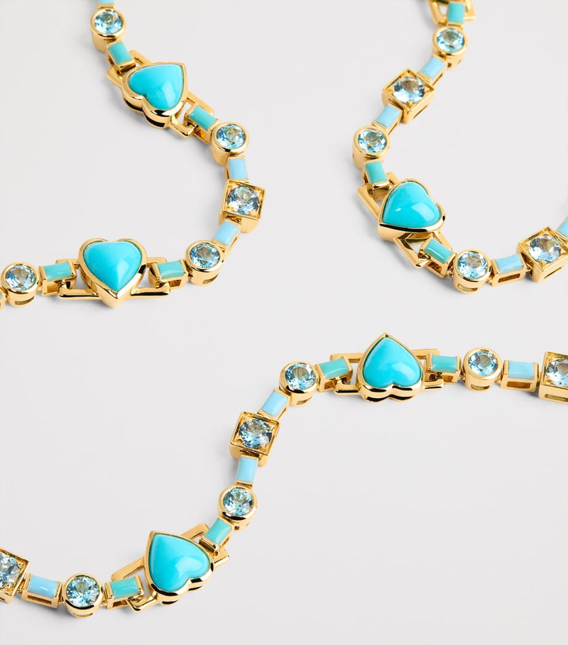 Emily P. Wheeler heart choker turquoise blue topaz, imported from the UK