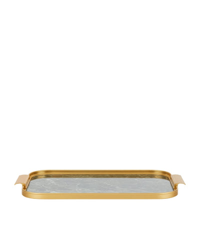 Harrods Kaymet Marble Ribbed Tray (40cm)- Buy online at McGrocer