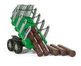 Rolly Timber Trailer green with 5 logs - British product