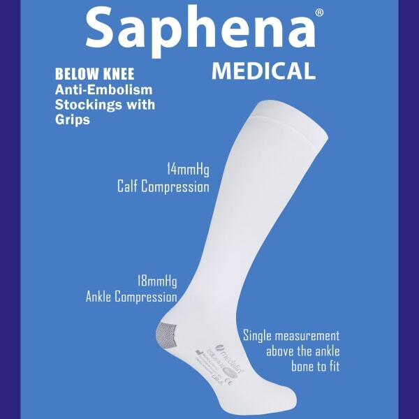 Medalin compression stockings below the knee with grips, imported from the UK