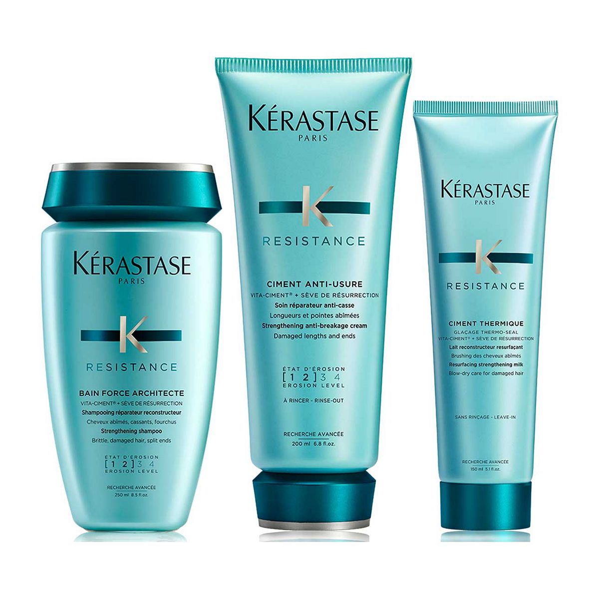 Kérastase Resistance Shampoo, Conditioner and Hair Treatment, Strengthening Routine to Repair Dry Damaged Hair, Trio Set GOODS Boots   