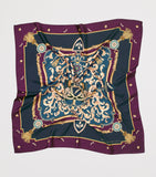 Aspinal of London silk signature shield scarf 90cm x 90cm - British product