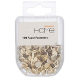 Sainsbury's Home Paper Fasteners Gold Finish 100pk GOODS Sainsburys   