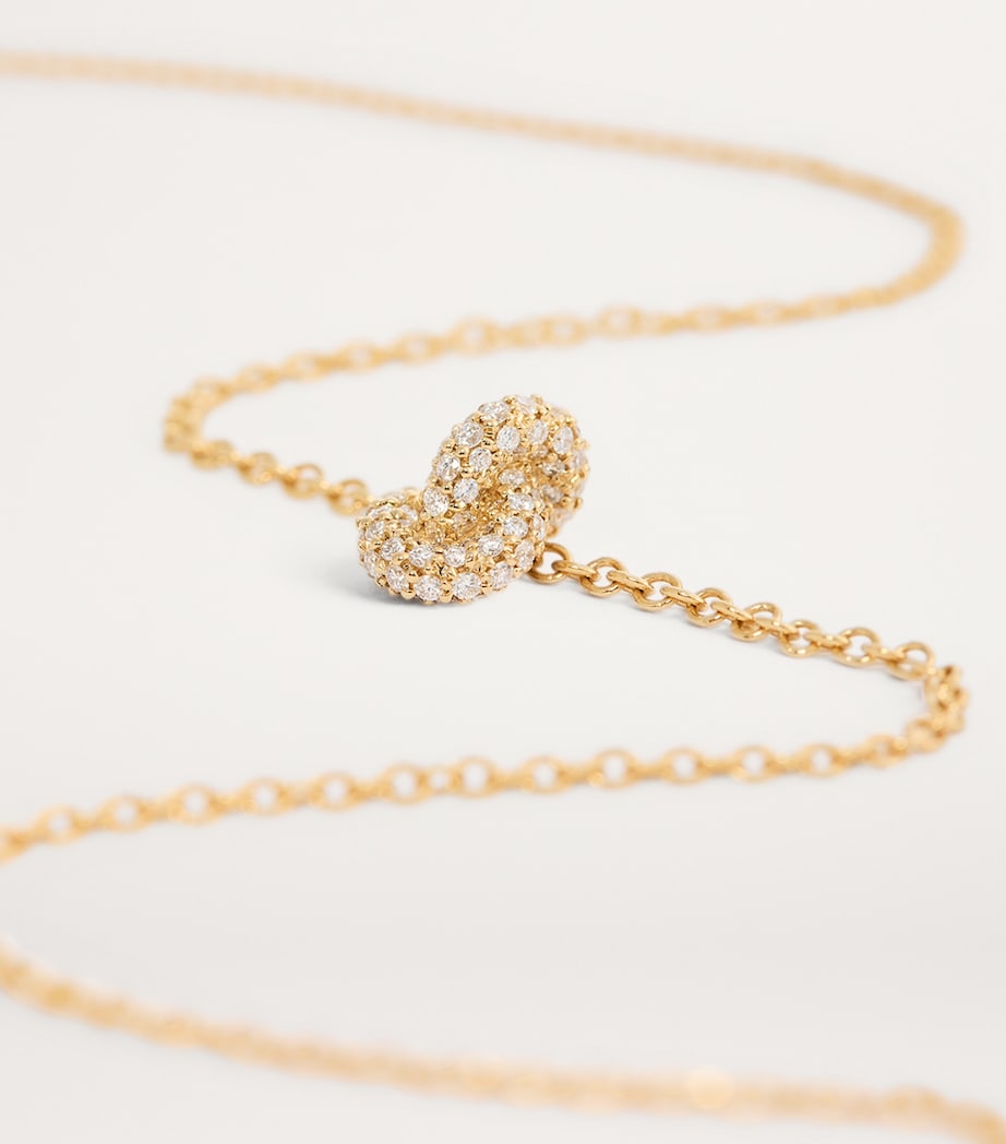 Engelbert Yellow Gold and Pavé Diamond Legacy Knot Necklace - British product
