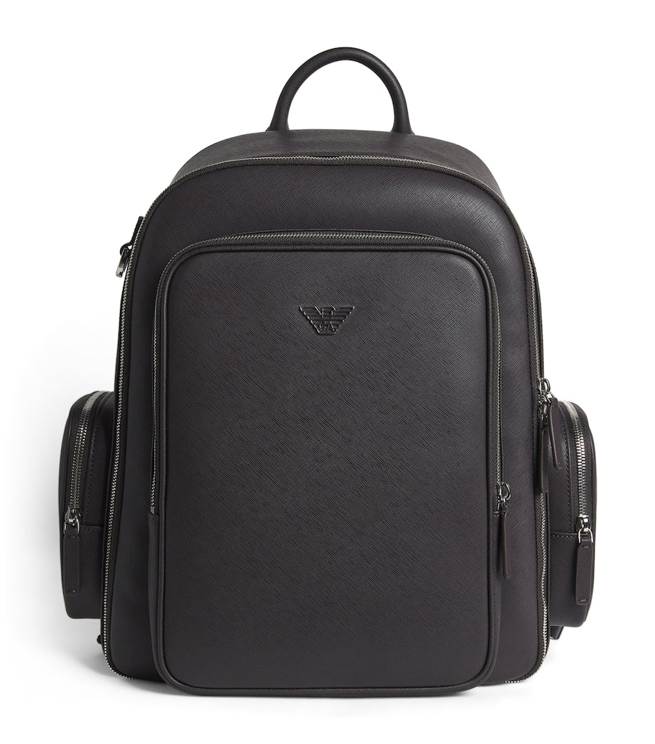 Emporio Armani faux leather backpack with padded straps, UK version