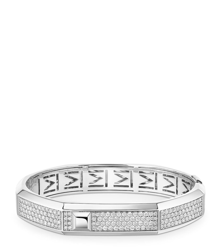 Messika white gold diamond pavé bangle - British product