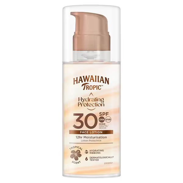 Hawaiian Tropic Silk Hydration Airsoft SPF30 face sunscreen spray 50ml, UK version