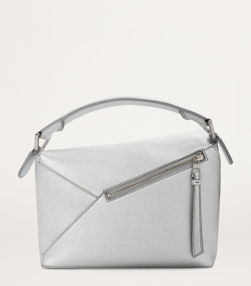 LOEWE small metallic leather Puzzle top-handle bag, UK version