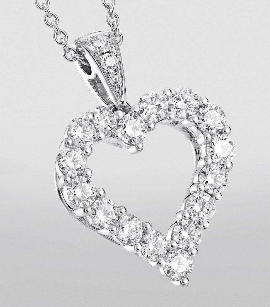 Graff diamond love heart necklace in 18kt white gold, UK version
