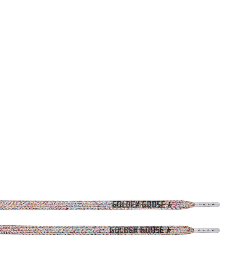 Golden Goose metallic logo print laces, UK version