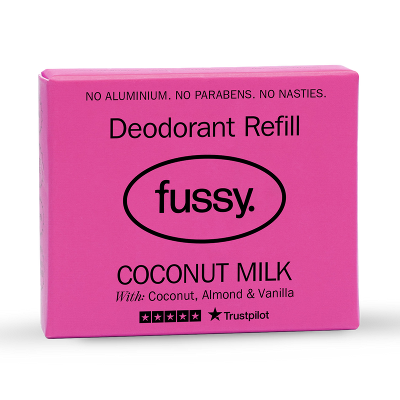 Fussy natural deodorant refill Coconut Milk 40g, imported from the UK