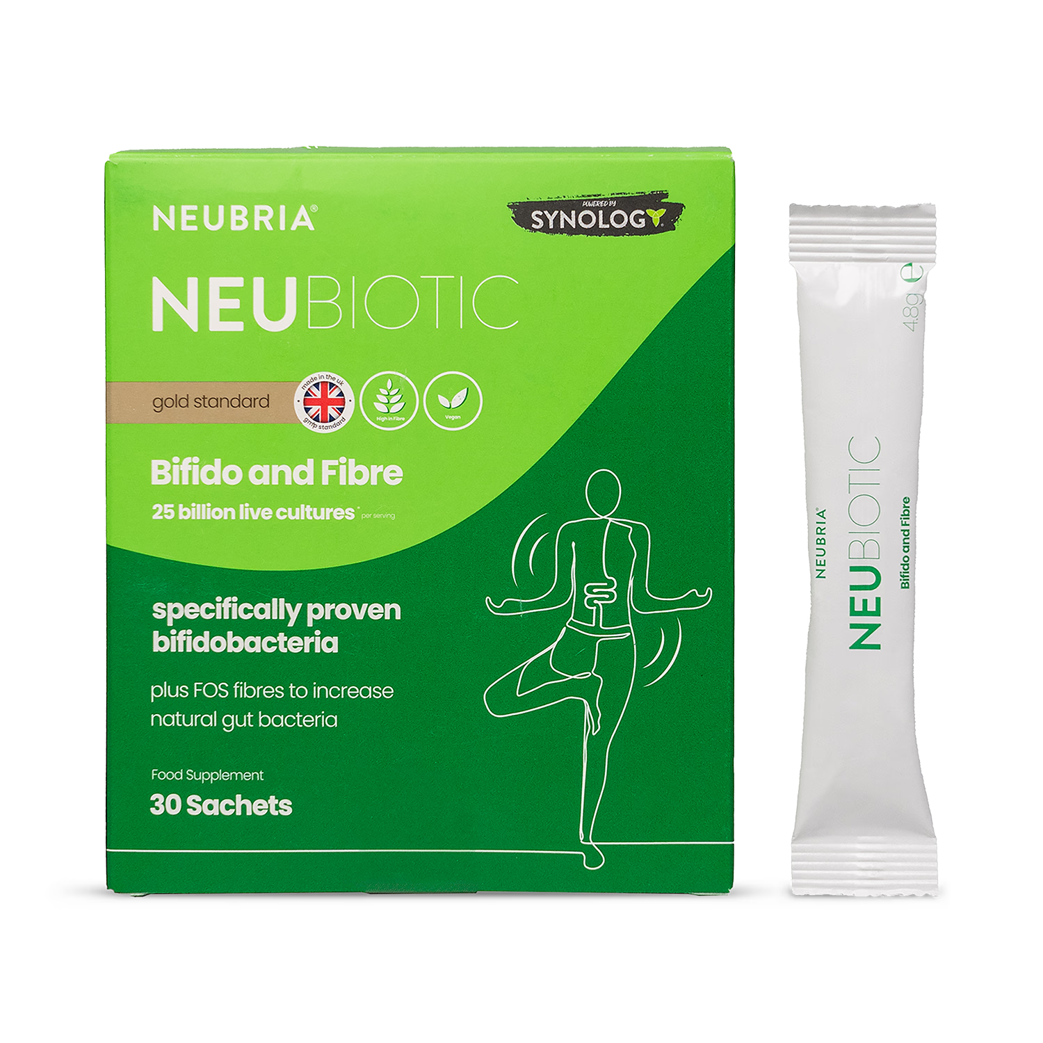Neubria probiotic supplement Bifido & Fibre 30 sachets, UK version